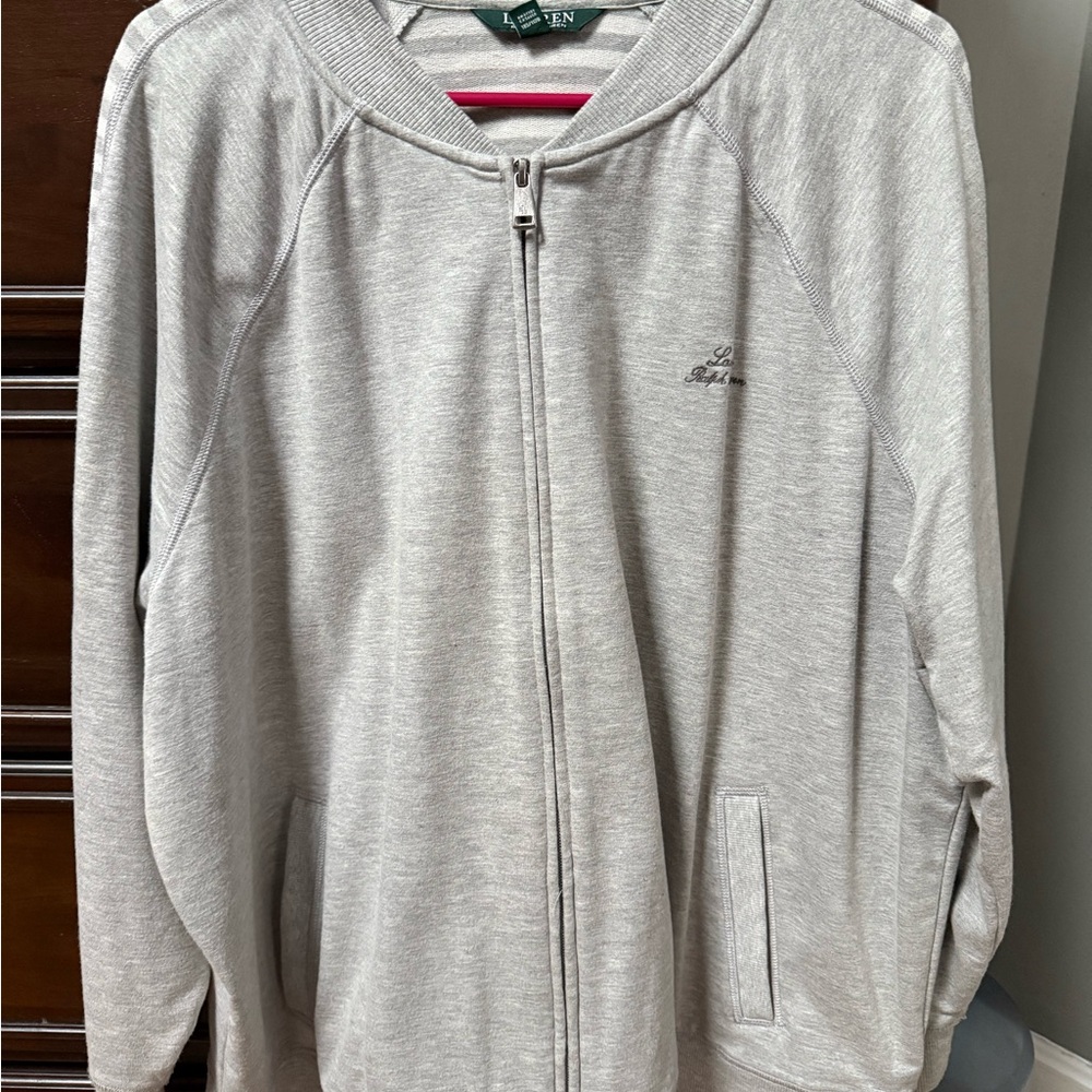 Ralph Lauren Heather Gray zip up size 3x LU